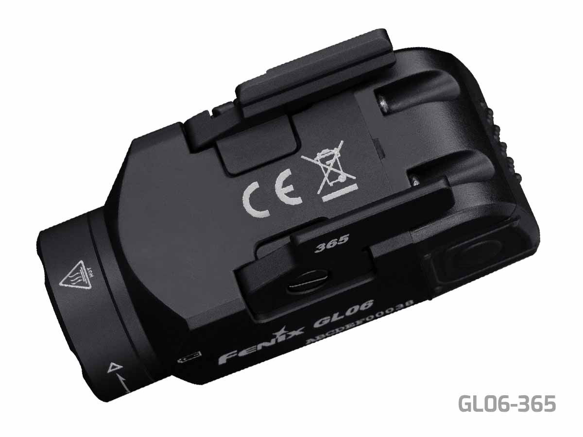 fenix gl06-365 compact weapon light top view