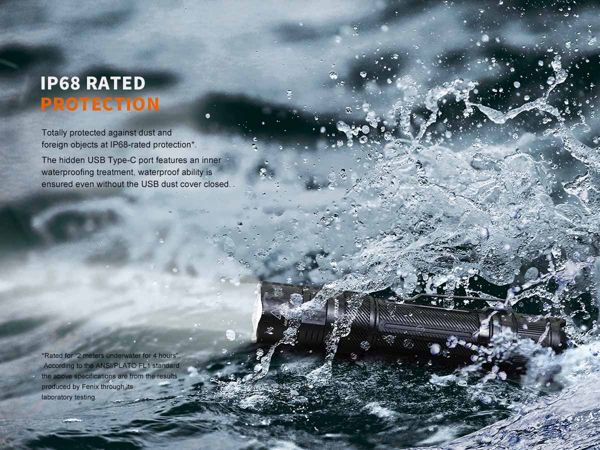 waterproof fenix pd32r rechargeable flashlight