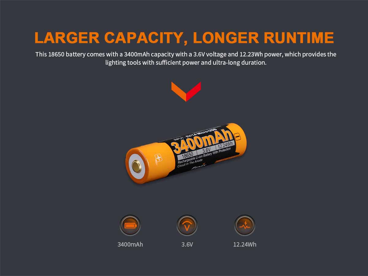 fenix arb-l18-3400u rechargeable battery 3400mah
