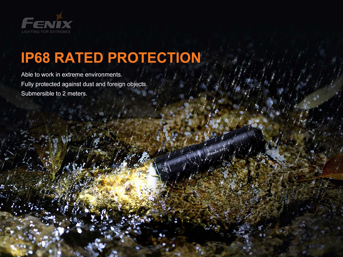 fenix e01 aaa flashlight ip68 waterproof