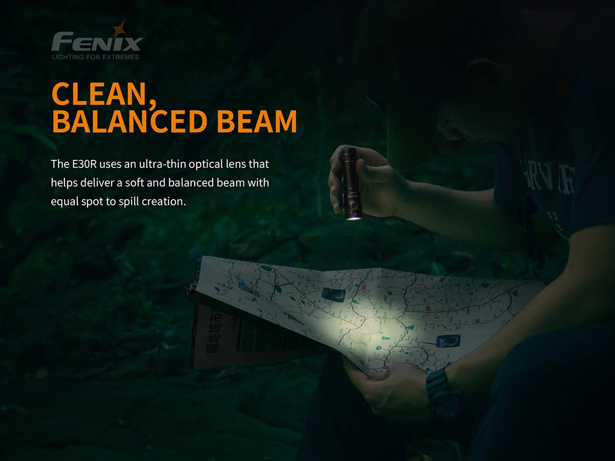 fenix e30r flashlight beam