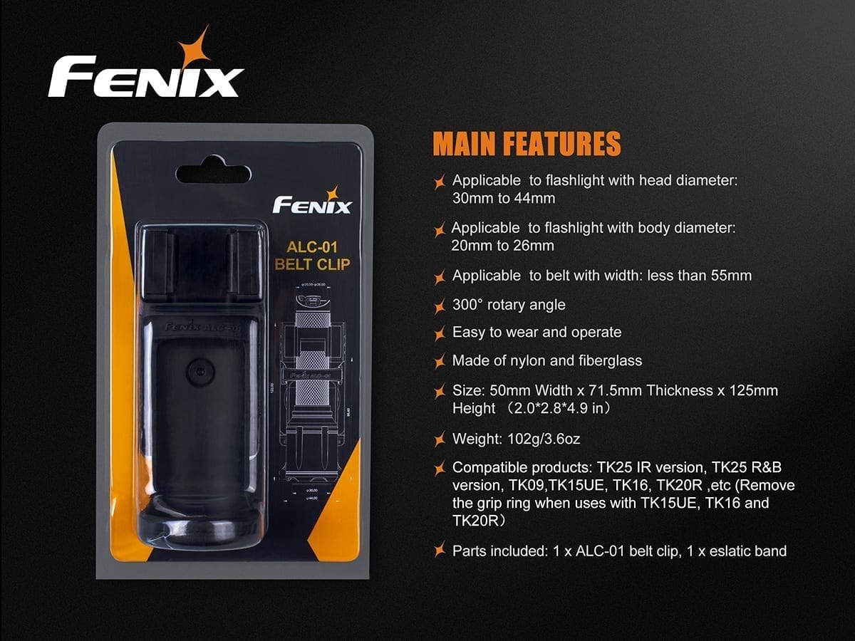 fenix alc01 belt clip features