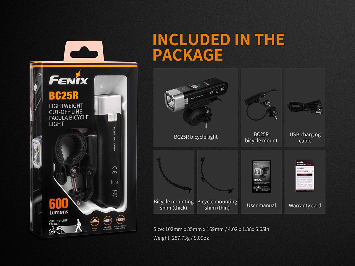 Fenix BC25R Bike Light package