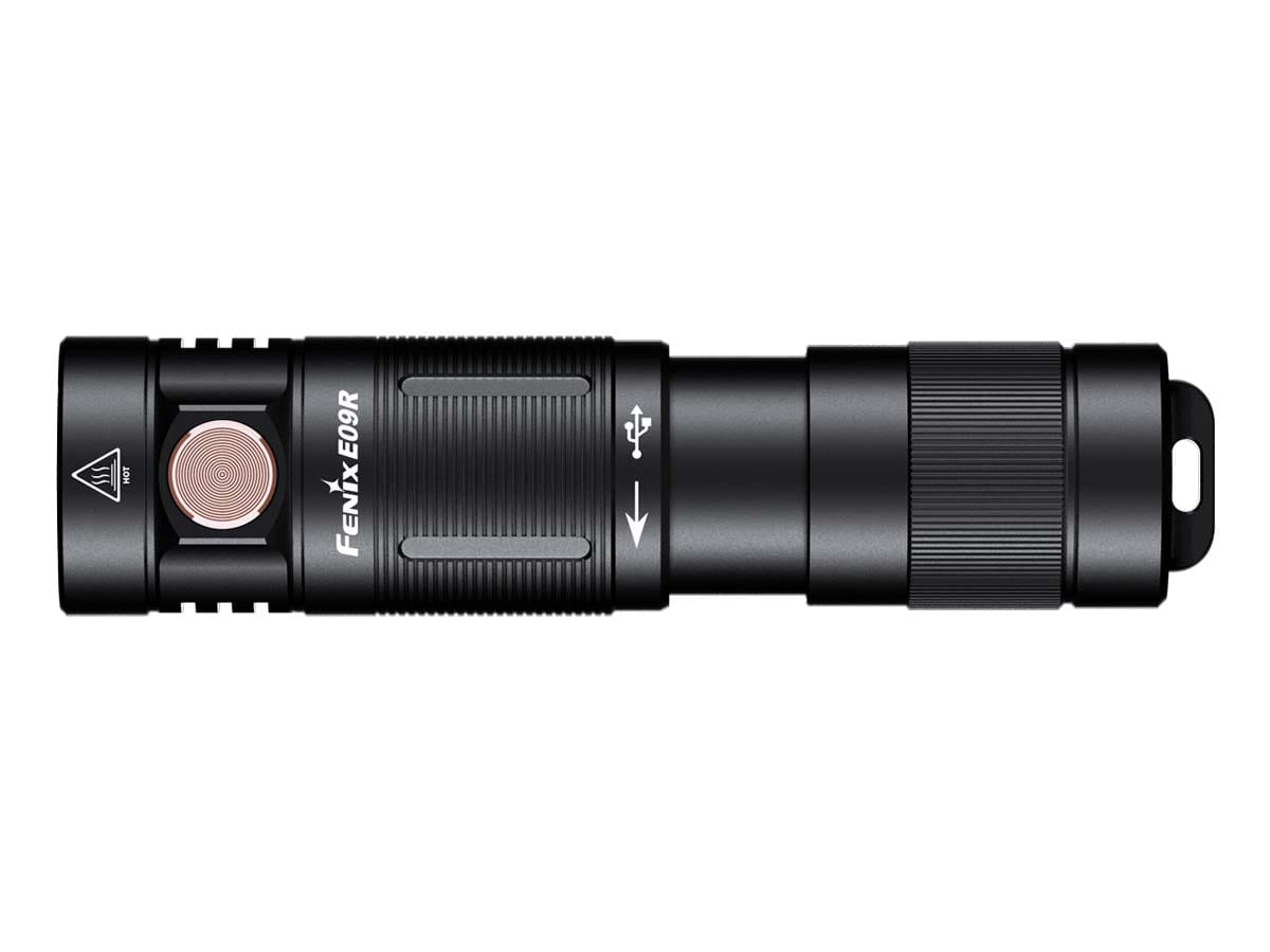 fenix e09r rechargeable edc flashlight side