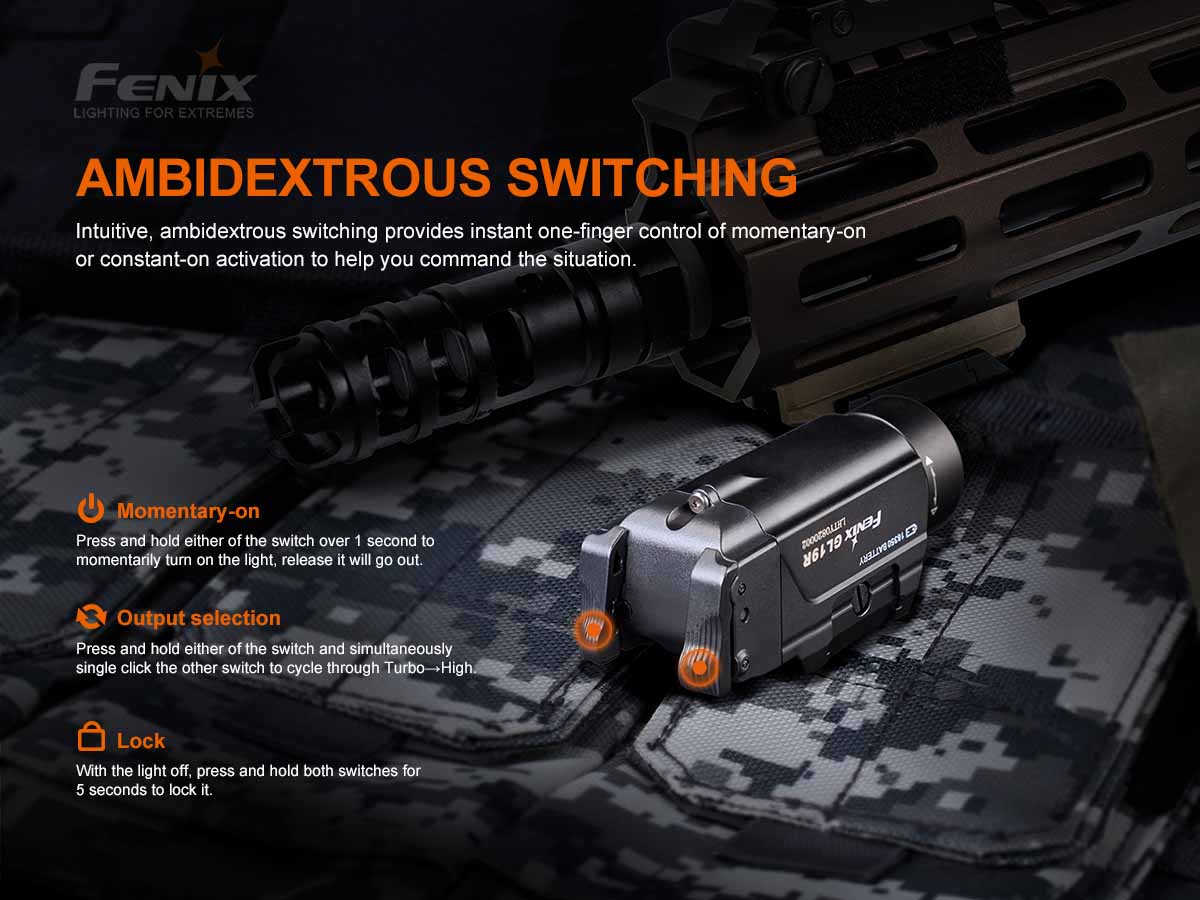 fenix gl19r tactical weapon light switches