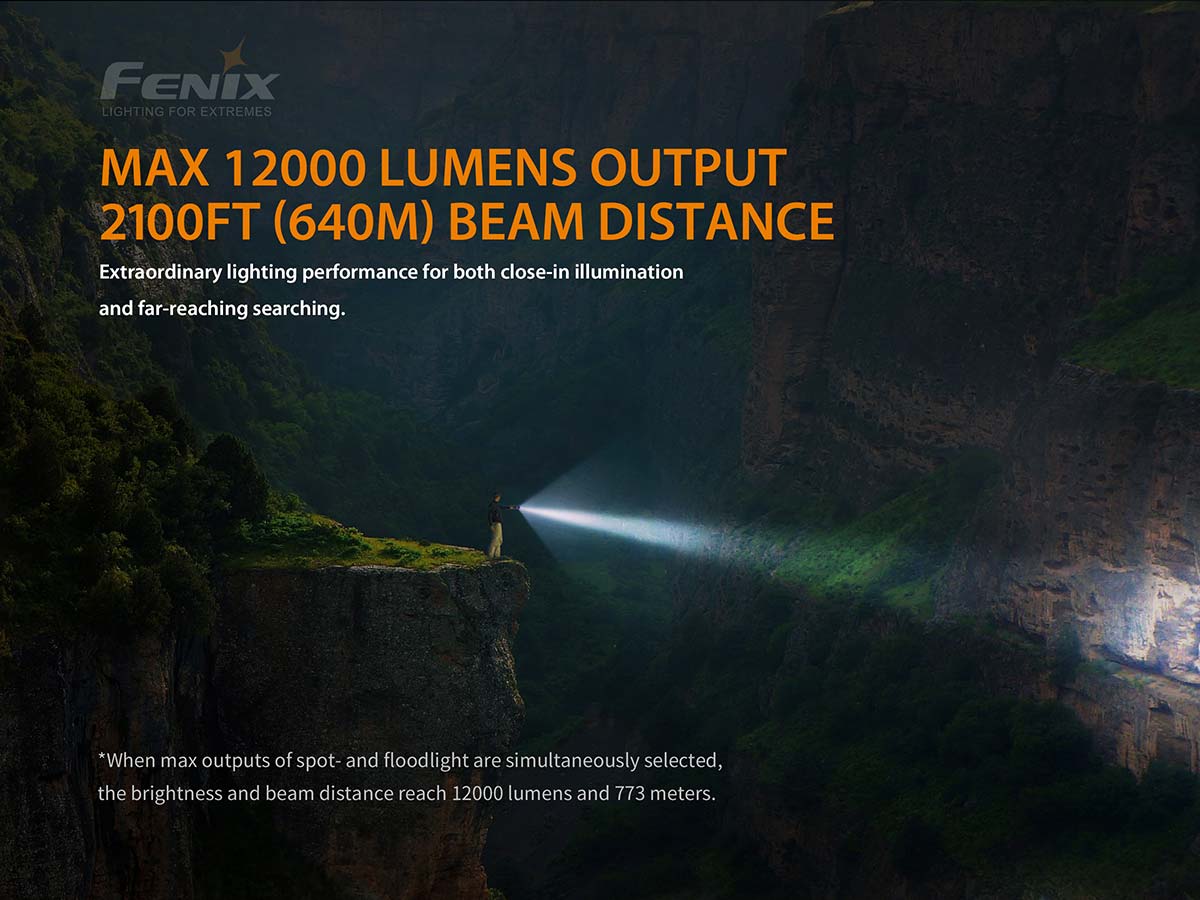 fenix lr40r flashlight 12000 lumens brightest