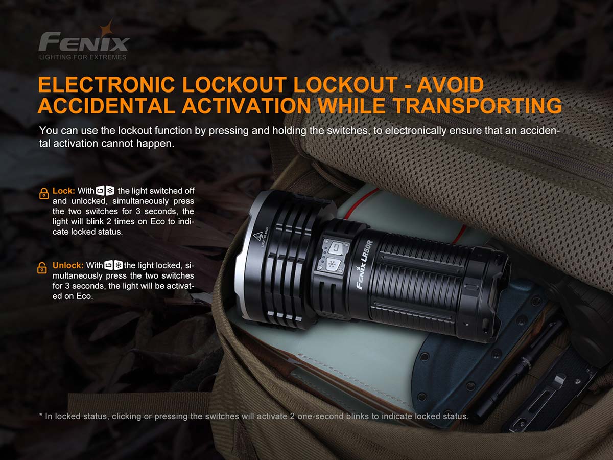fenix lr50r flashlight lockout