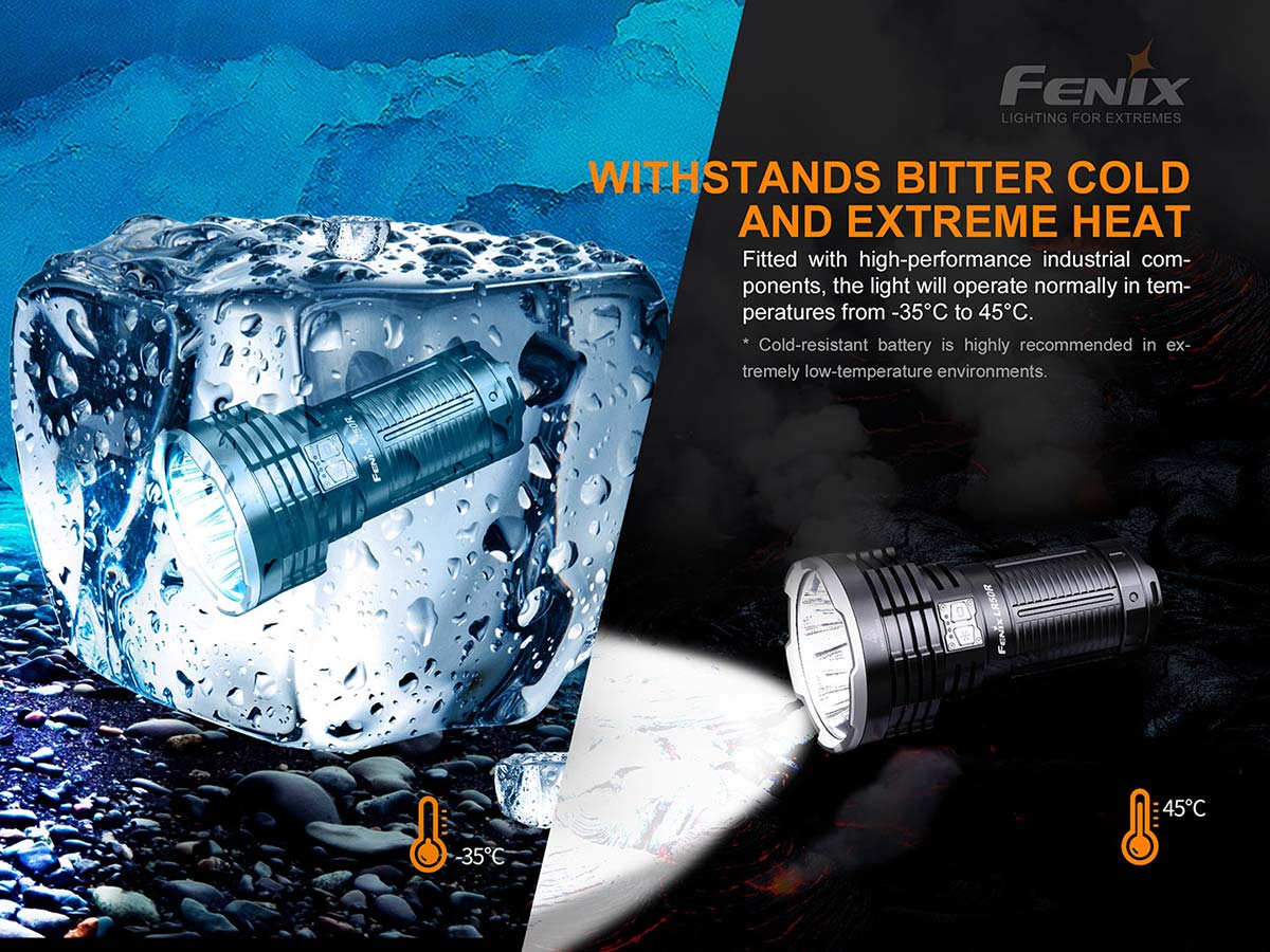 fenix lr50r flashlight temp resistant