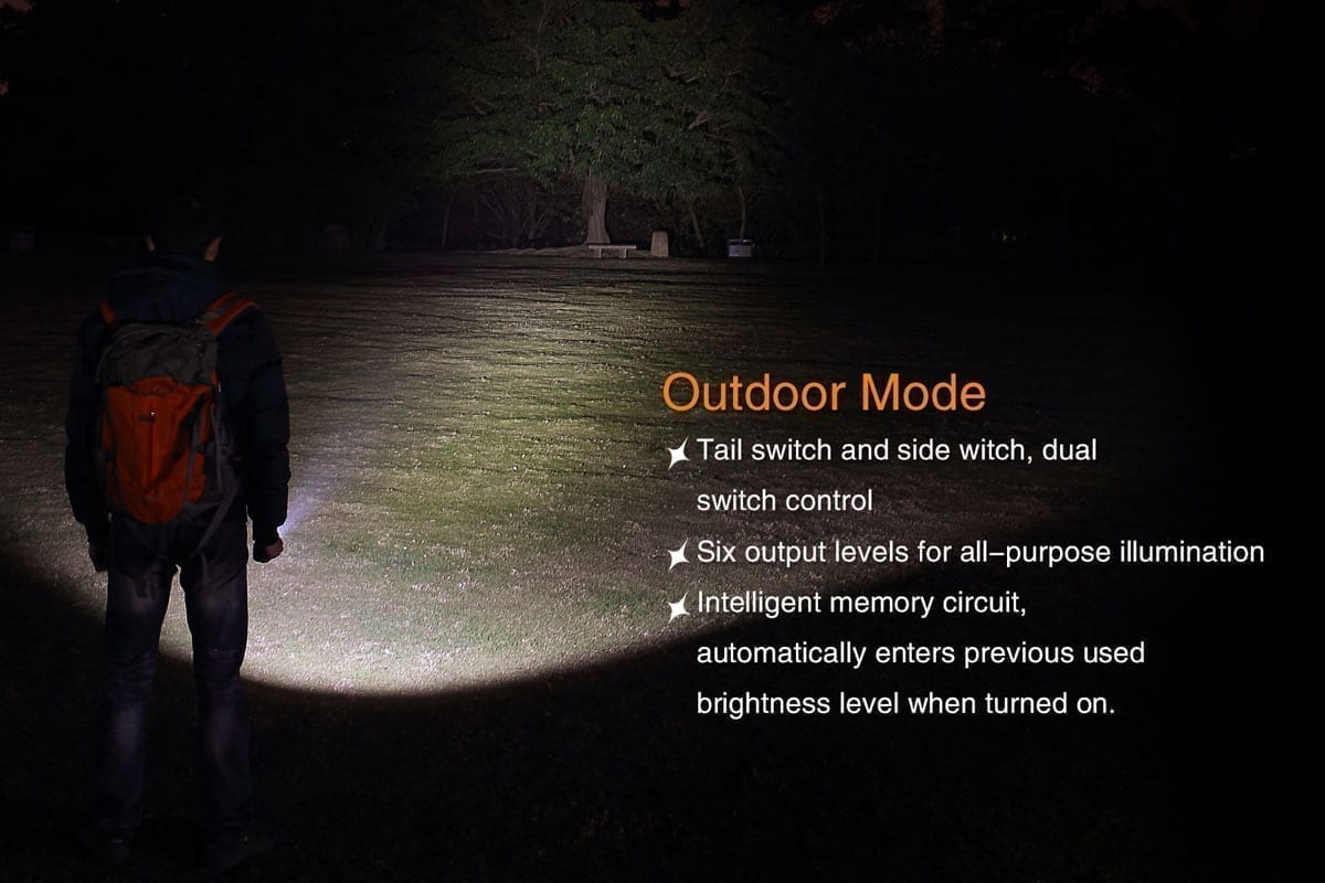 Fenix PD35 TAC Flashlight: Outdoor Mode