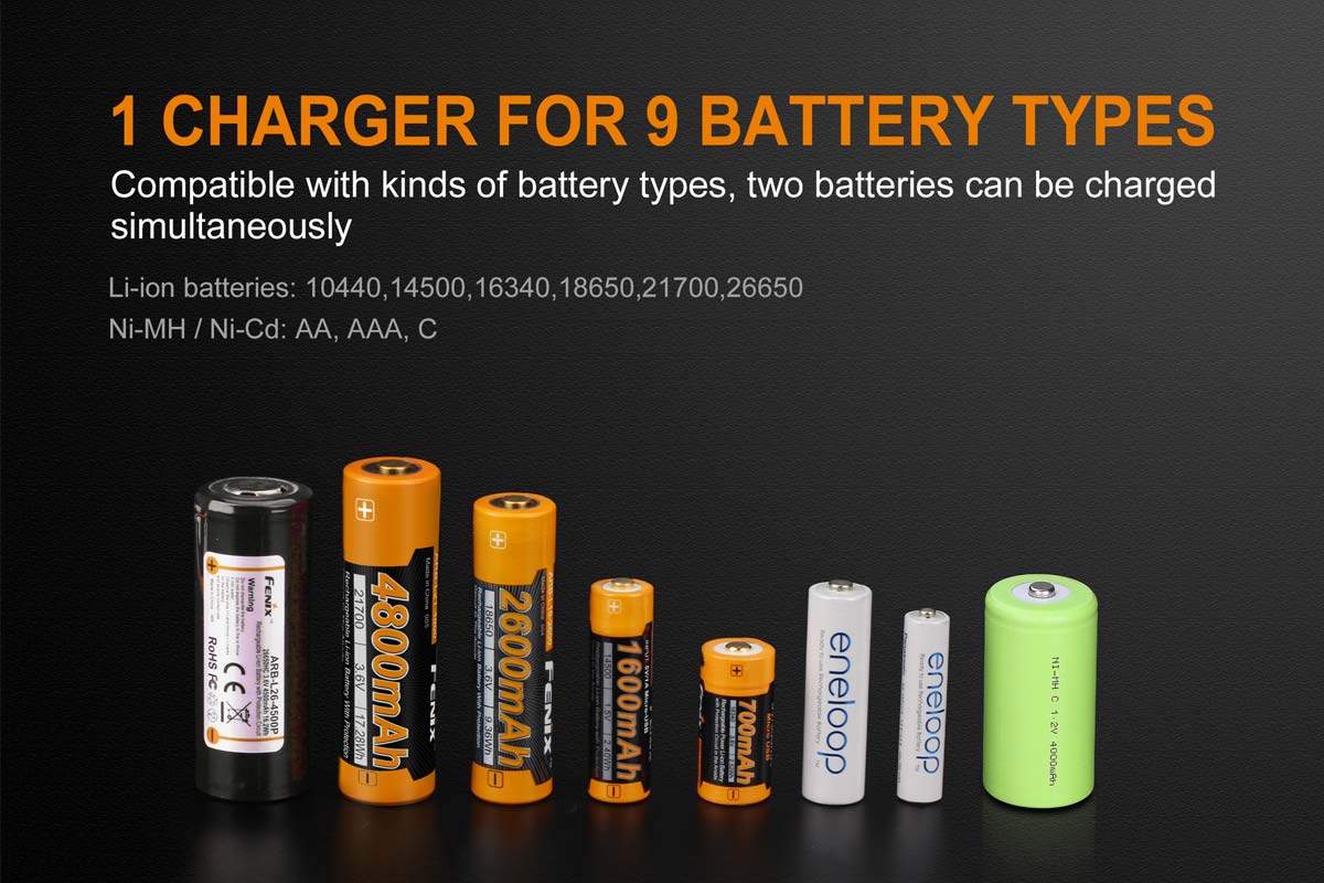 fenix are-a2 battery charger types