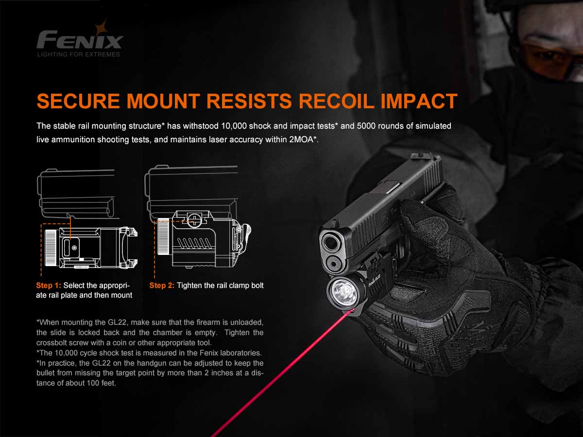 fenix gl22 weapon light secure mount