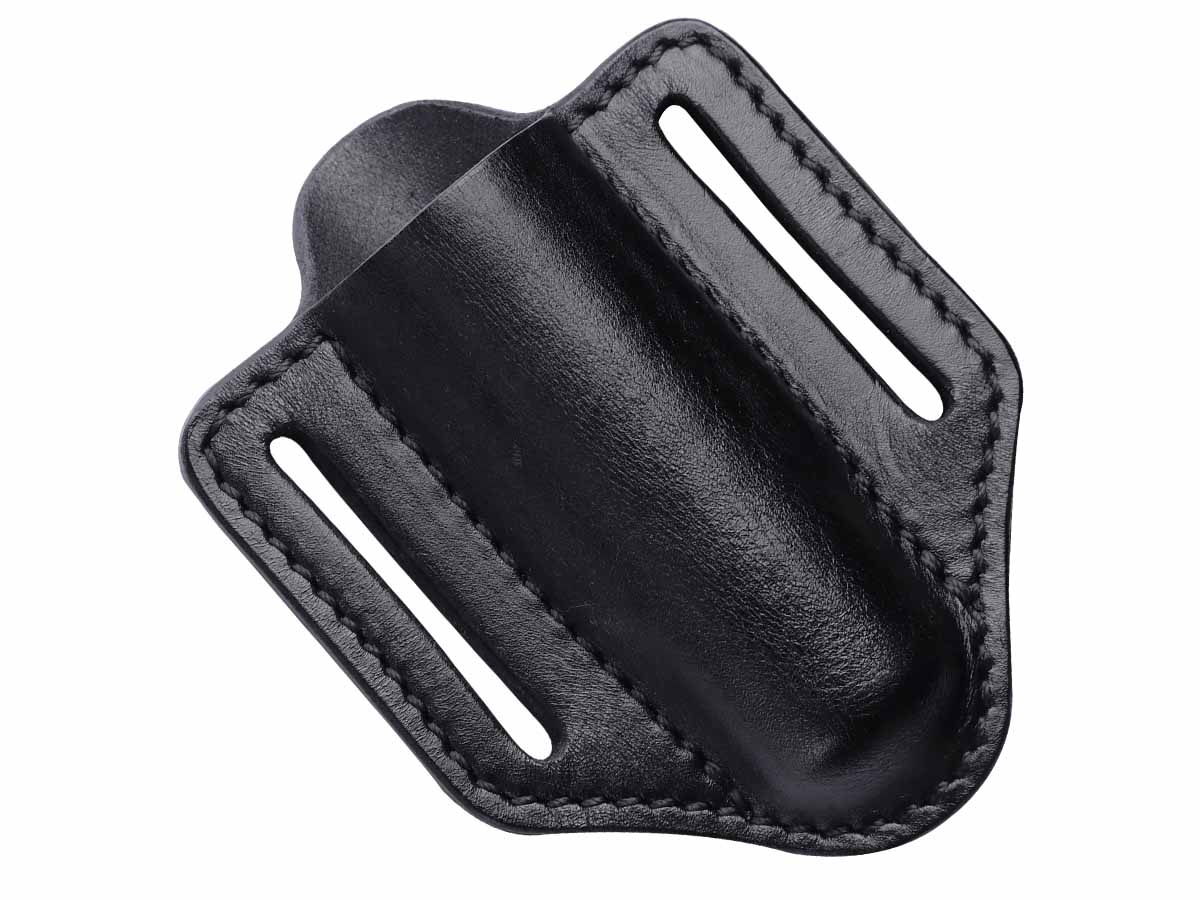 back side fenix alp-20 open top leather flashlight holster