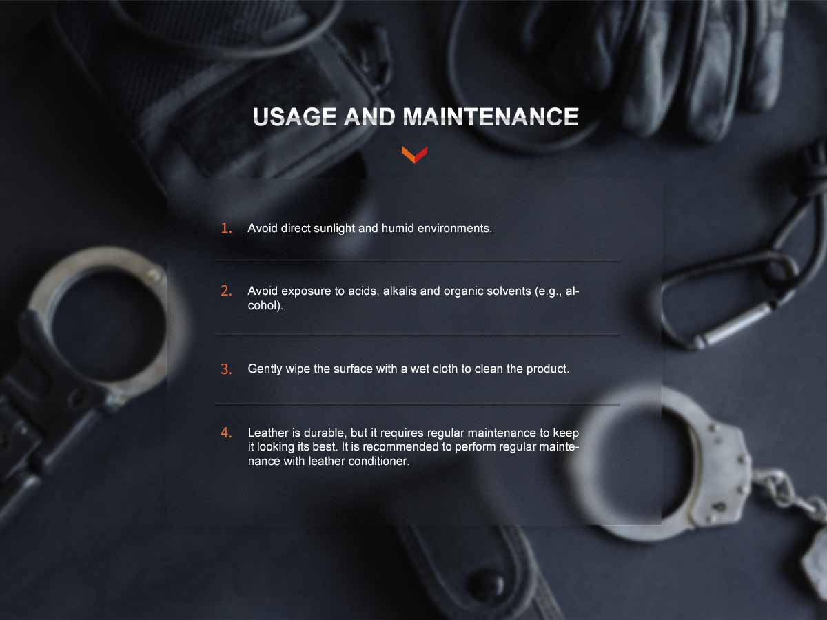 usage maintenance open top design fenix alp-20 leather flashlight holster