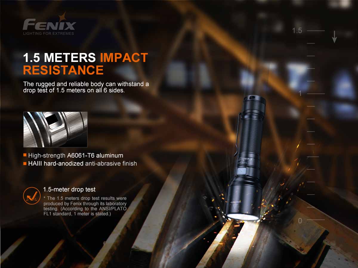 fenix c7 work flashlight impact resistant