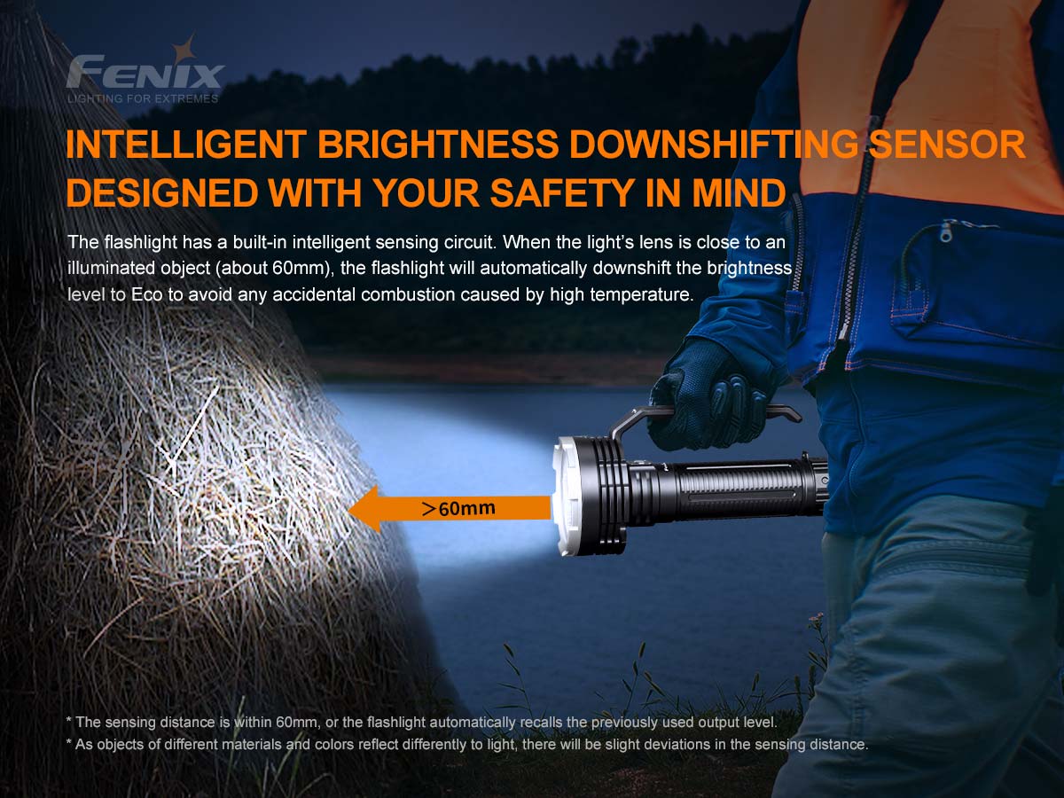 fenix lr80r flashlight 18000 lumen spotlight sensor