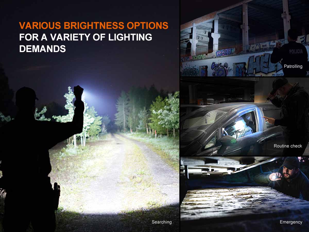 fenix tk22r tactical flashlight brightness levels