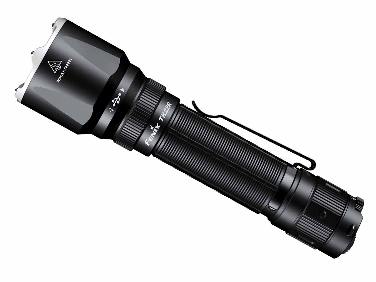 fenix tk22r tactical flashlight side view