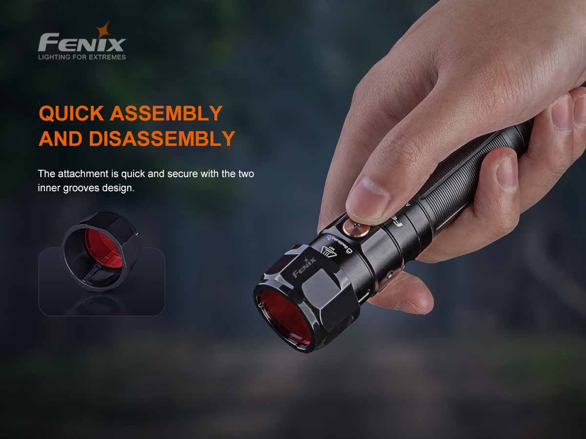 fenix aof-s red filter quickly install flashlight 