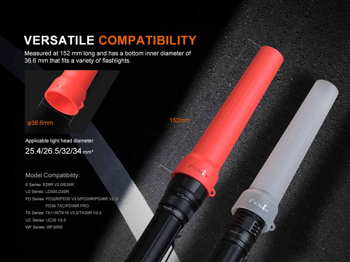 fenix aot-03 flexible flashlight wand size compatibility