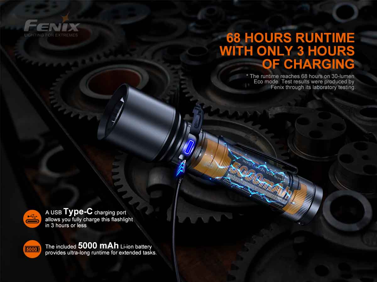 fenix c7 work flashlight battery