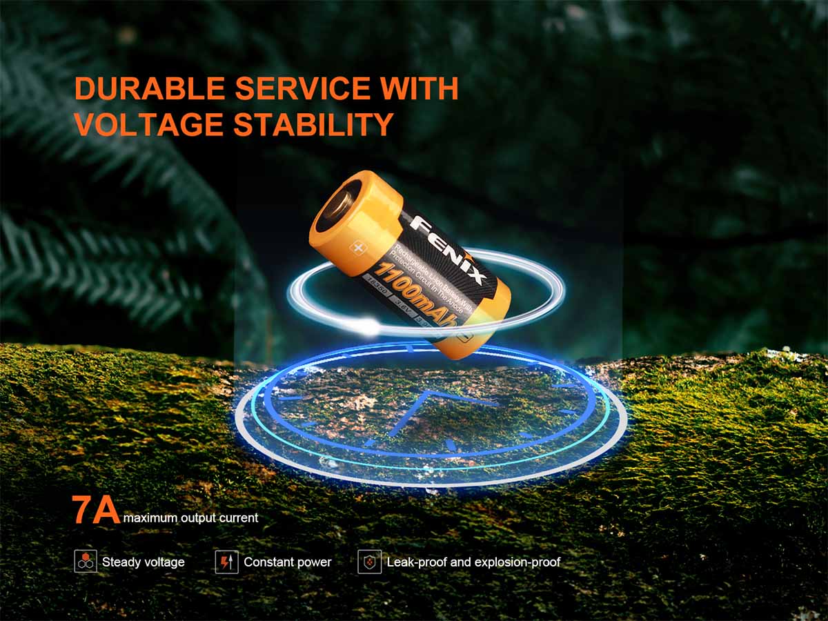 fenix arb-l18-1100 rechargeable battery 7a maximum output