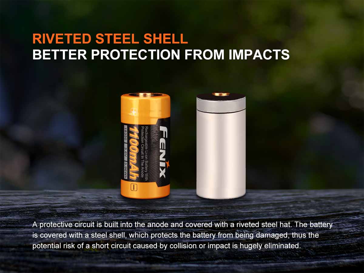 fenix arb-l18-1100 rechargeable battery steel shell