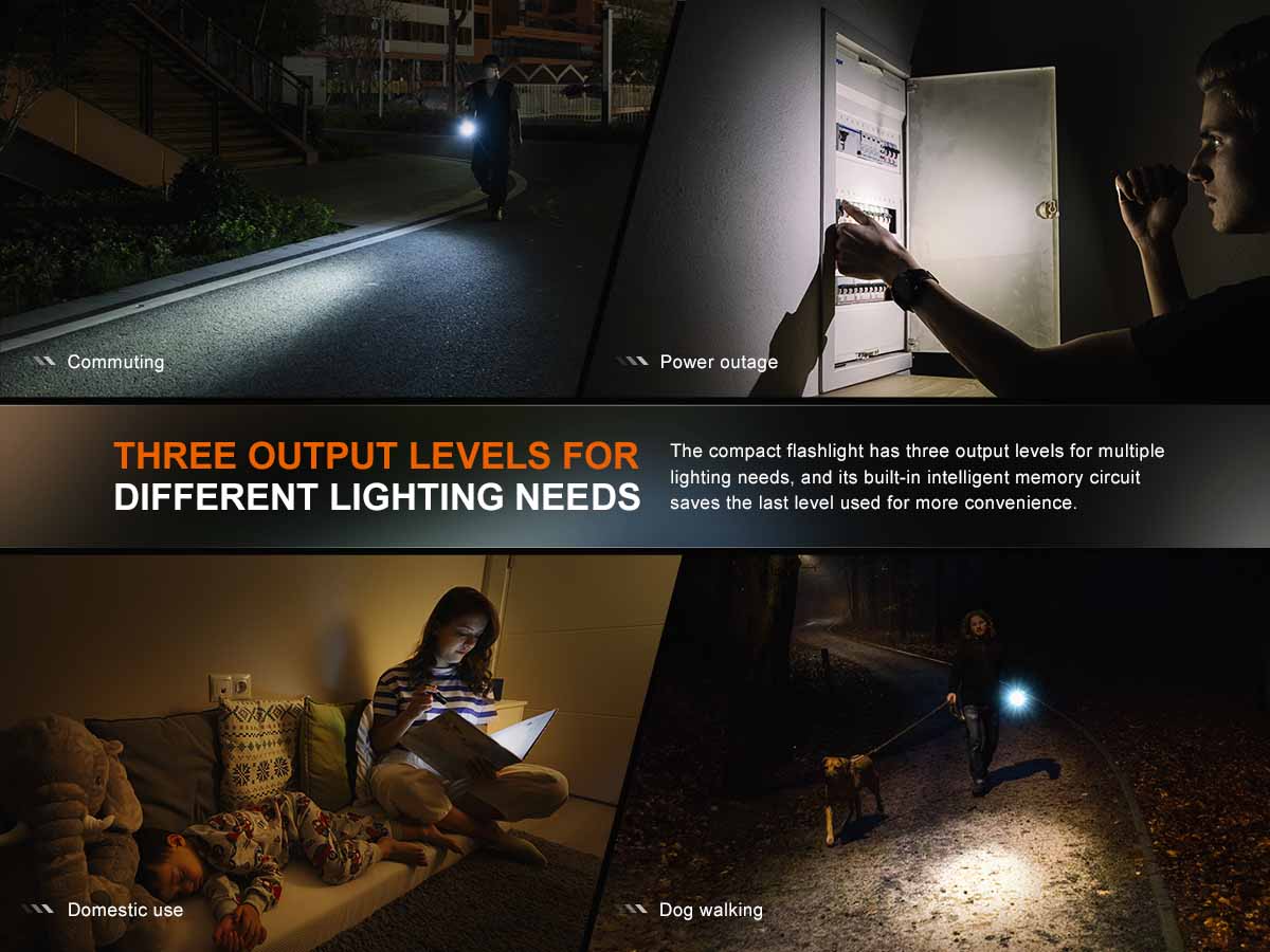 brightness levels fenix e12 v3 aa flashlight