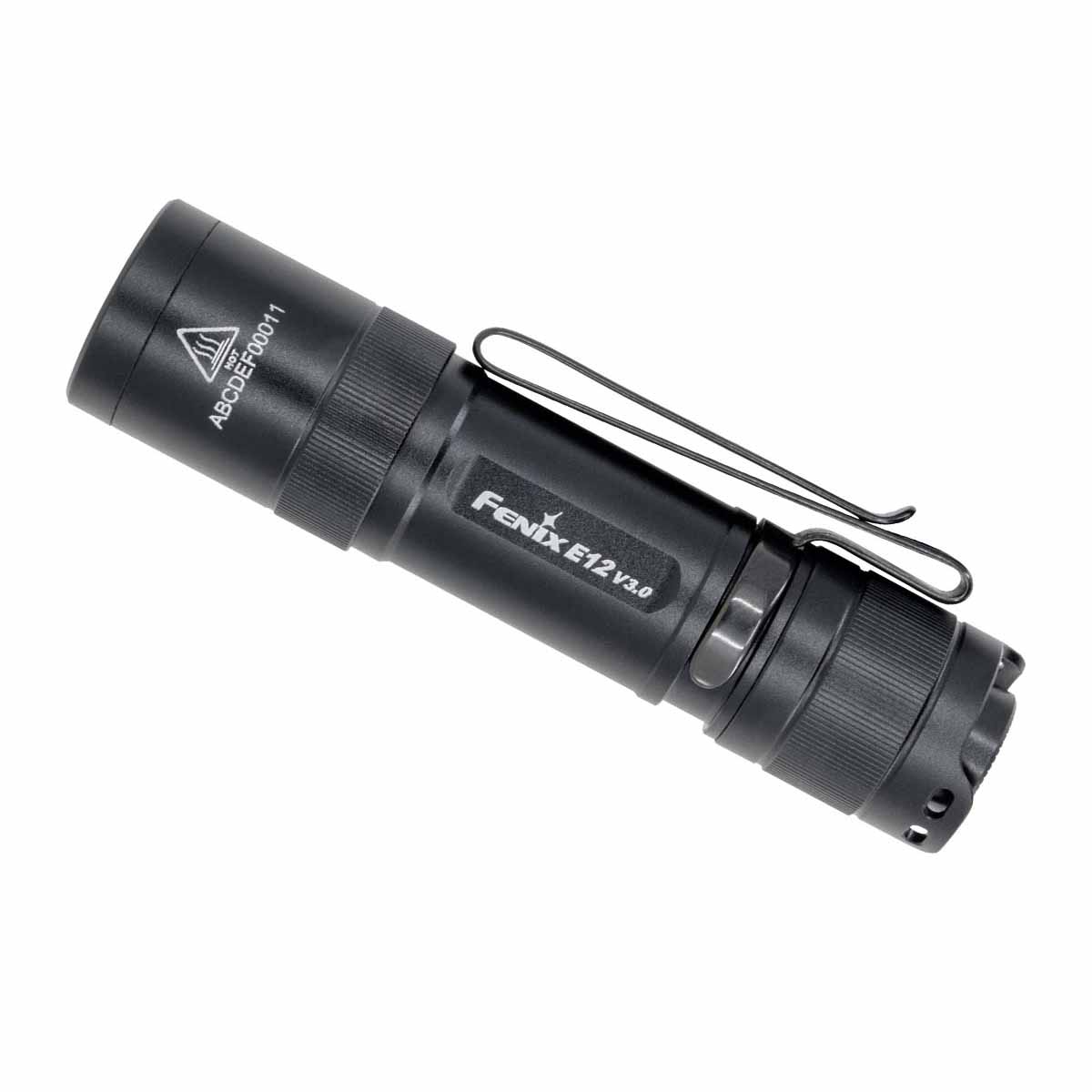  fenix e12 v3 aa flashlight side