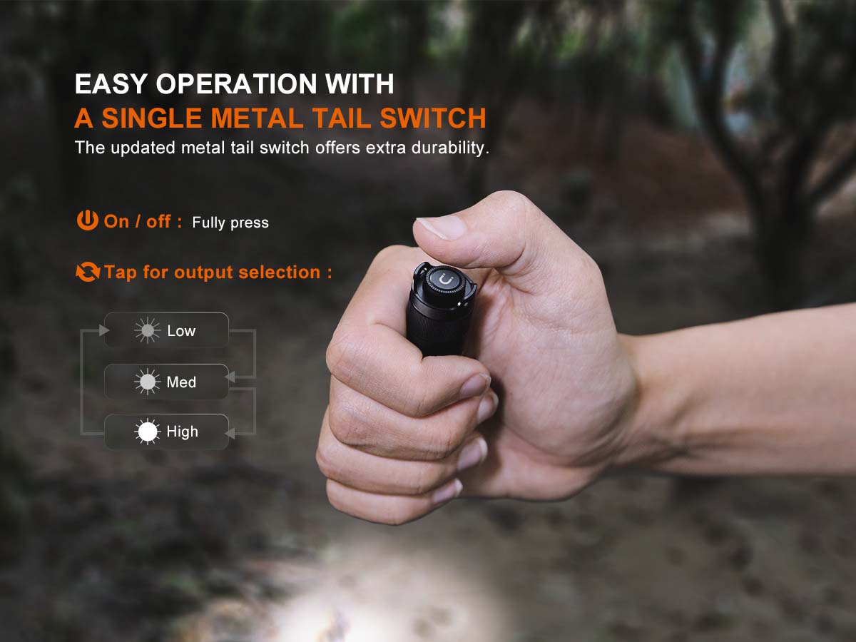 fenix e12 v3 aa flashlight tail switch