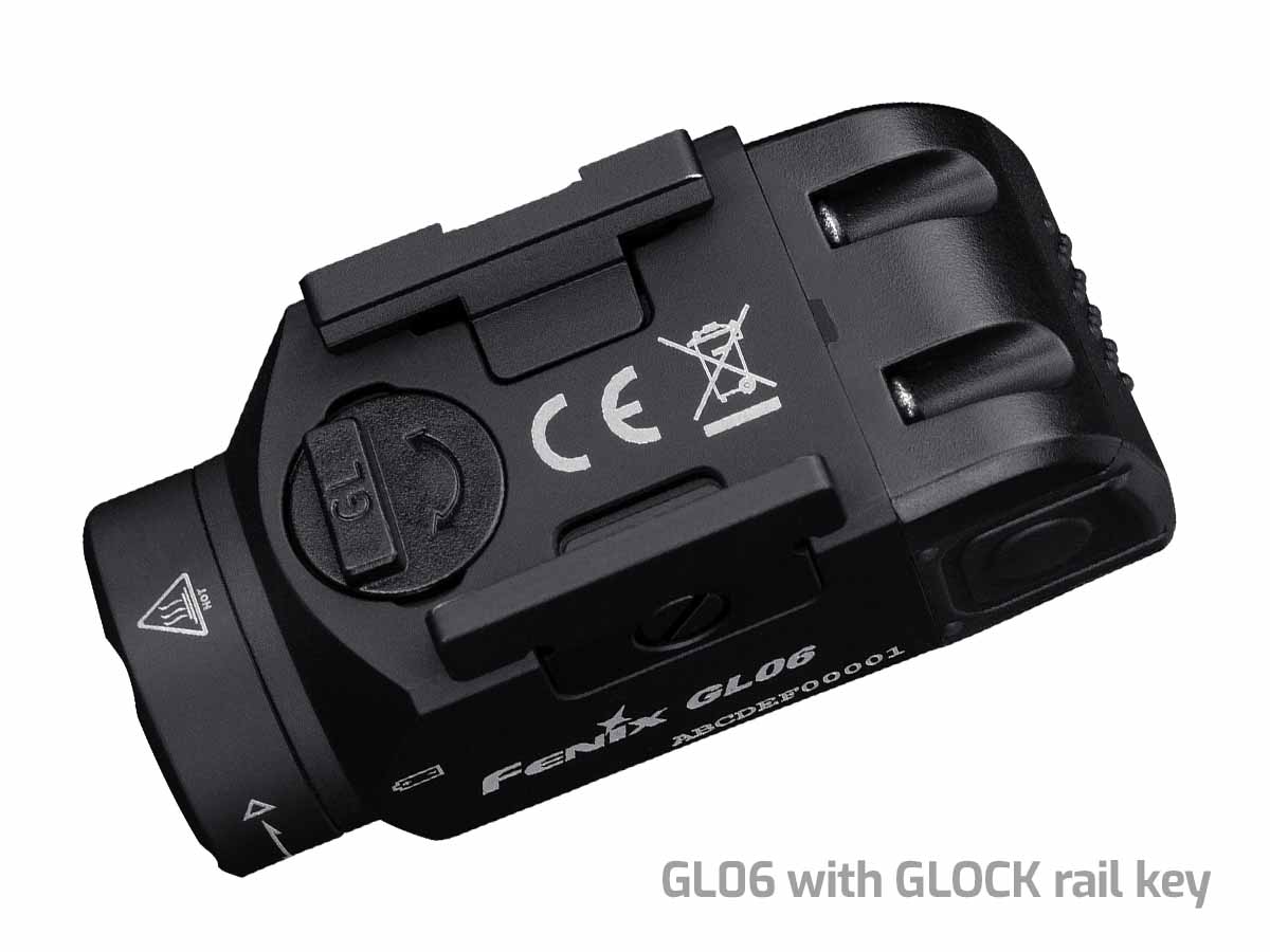 fenix gl06 compact weapon light top glock rail key