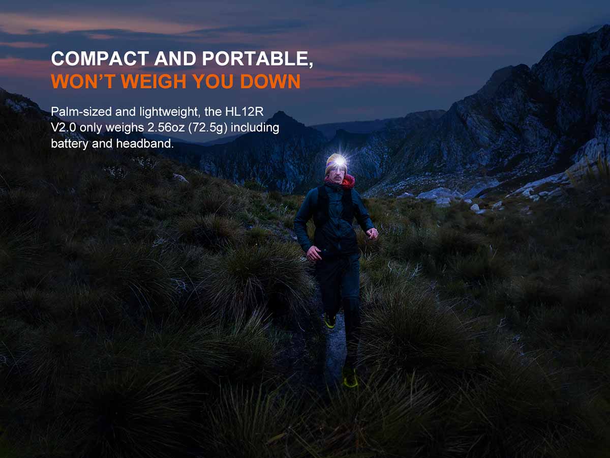 fenix hl12r v2.0 rechargeable headlamp lightweight