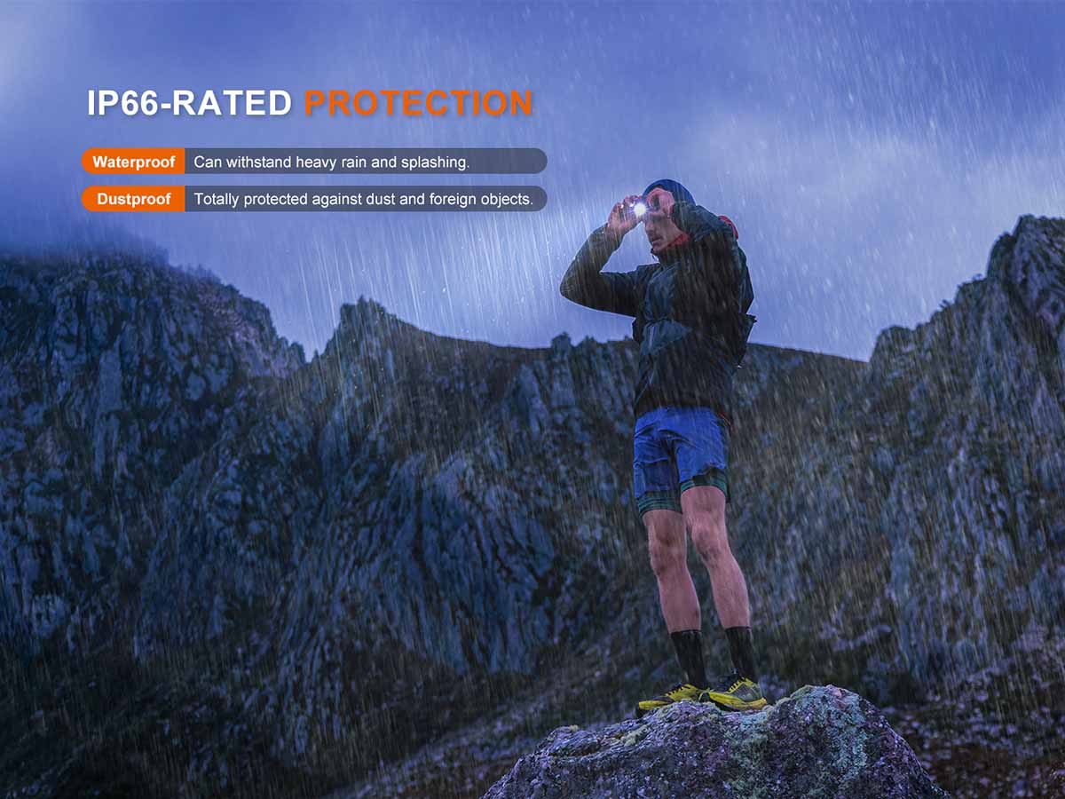rain resistant fenix hl12r v2.0 rechargeable headlamp 