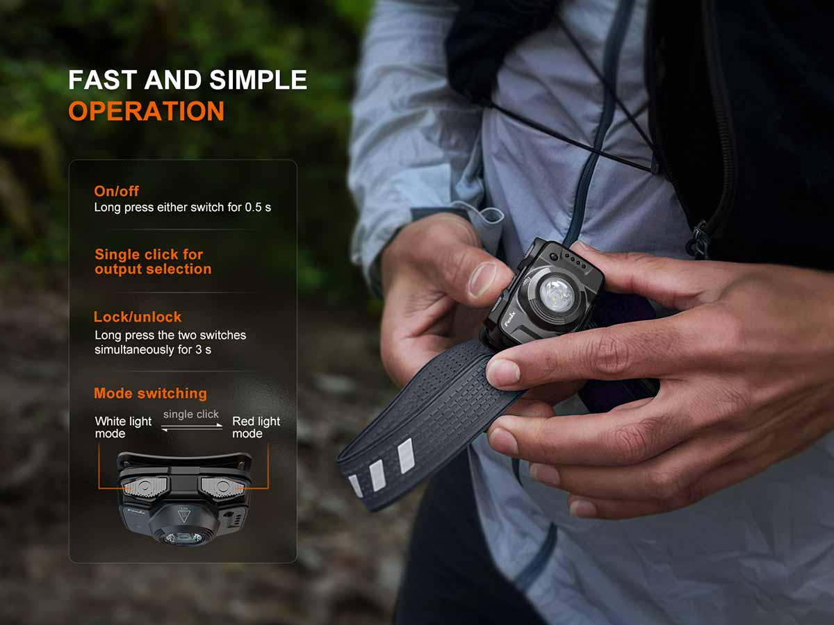 fenix hl12r v2.0 rechargeable headlamp easy operate