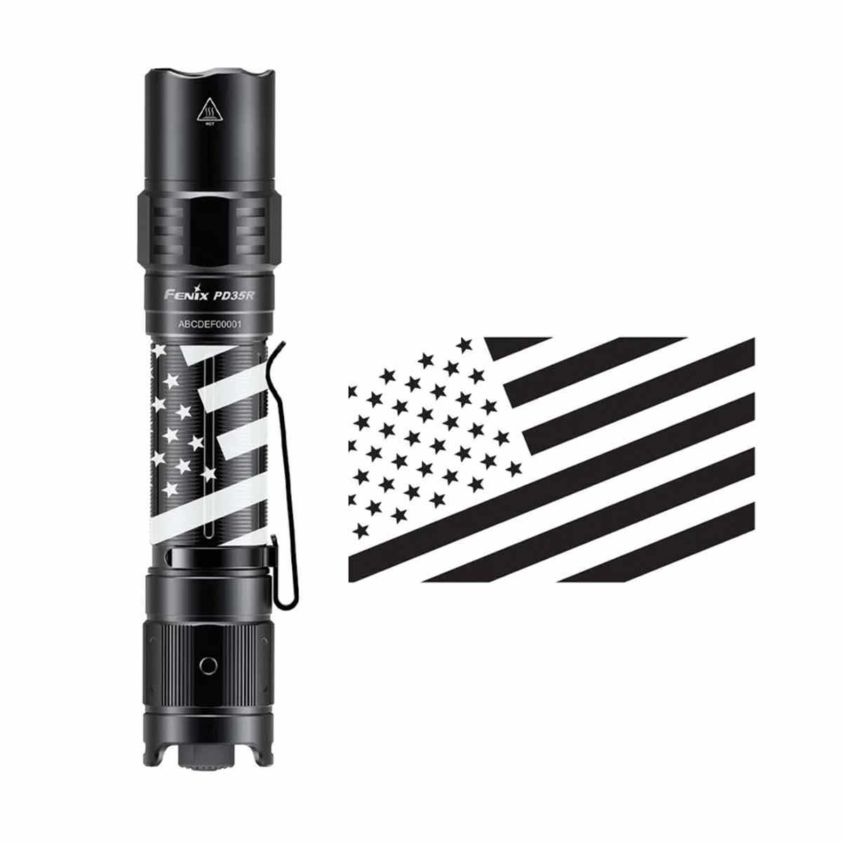fenix pd35r rechargeable flashlight USA flag