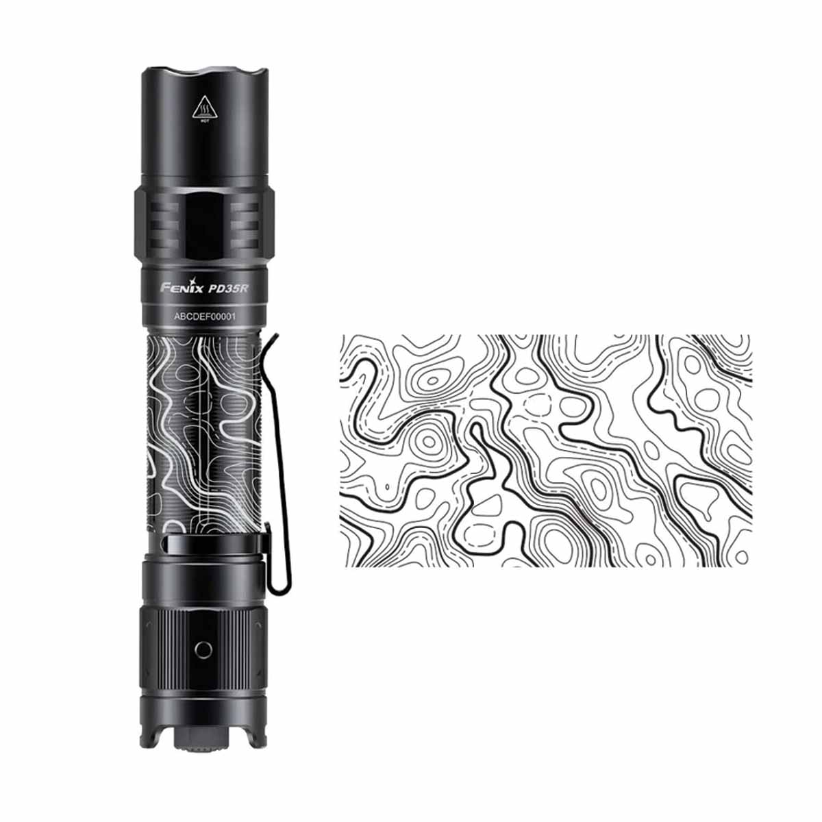 fenix pd35r rechargeable flashlight topo engraving