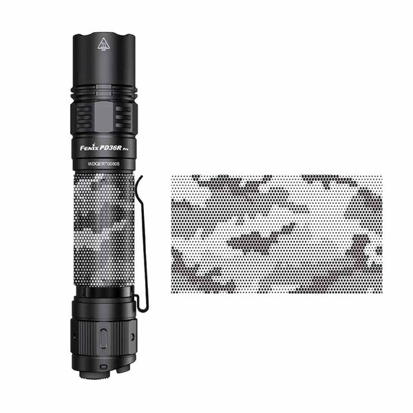 fenix pd36r pro engraved flashlight body design digital camo