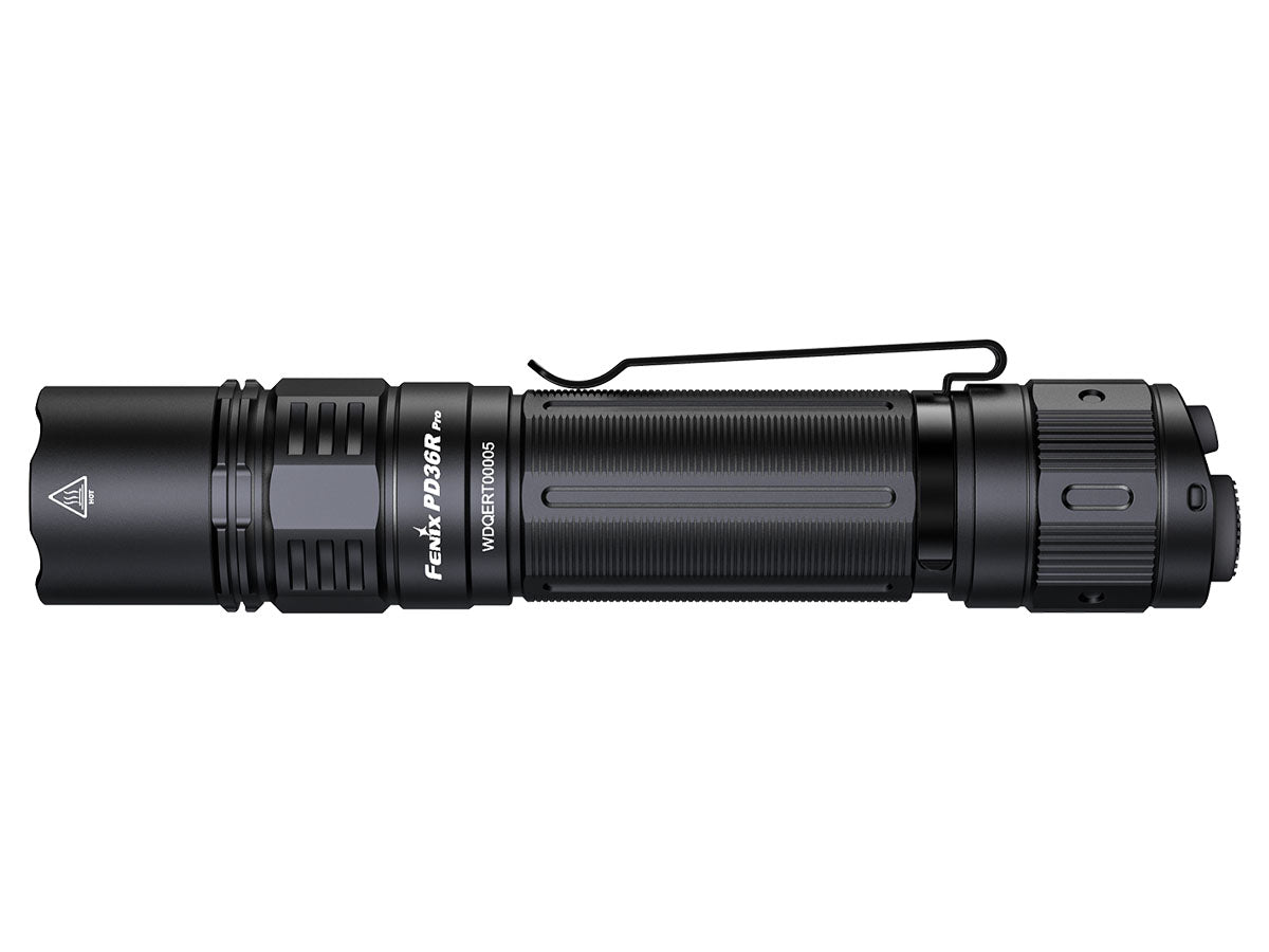 fenix pd36r pro rechargeable flashlight side view