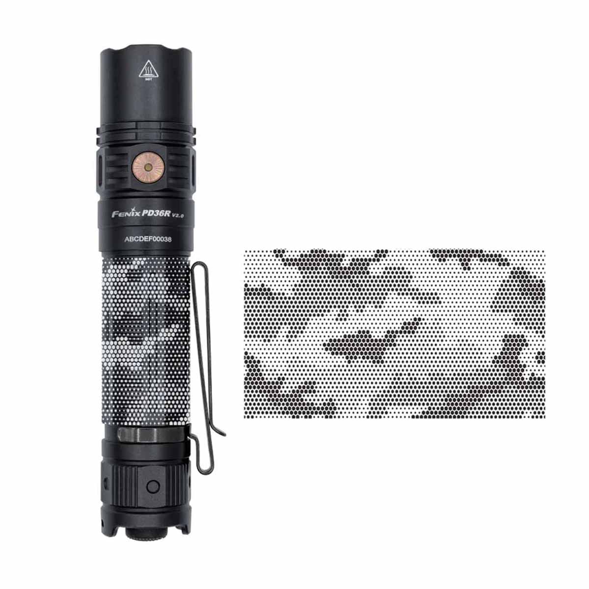 fenix pd36r v2 rechargeable flashlight digital camo