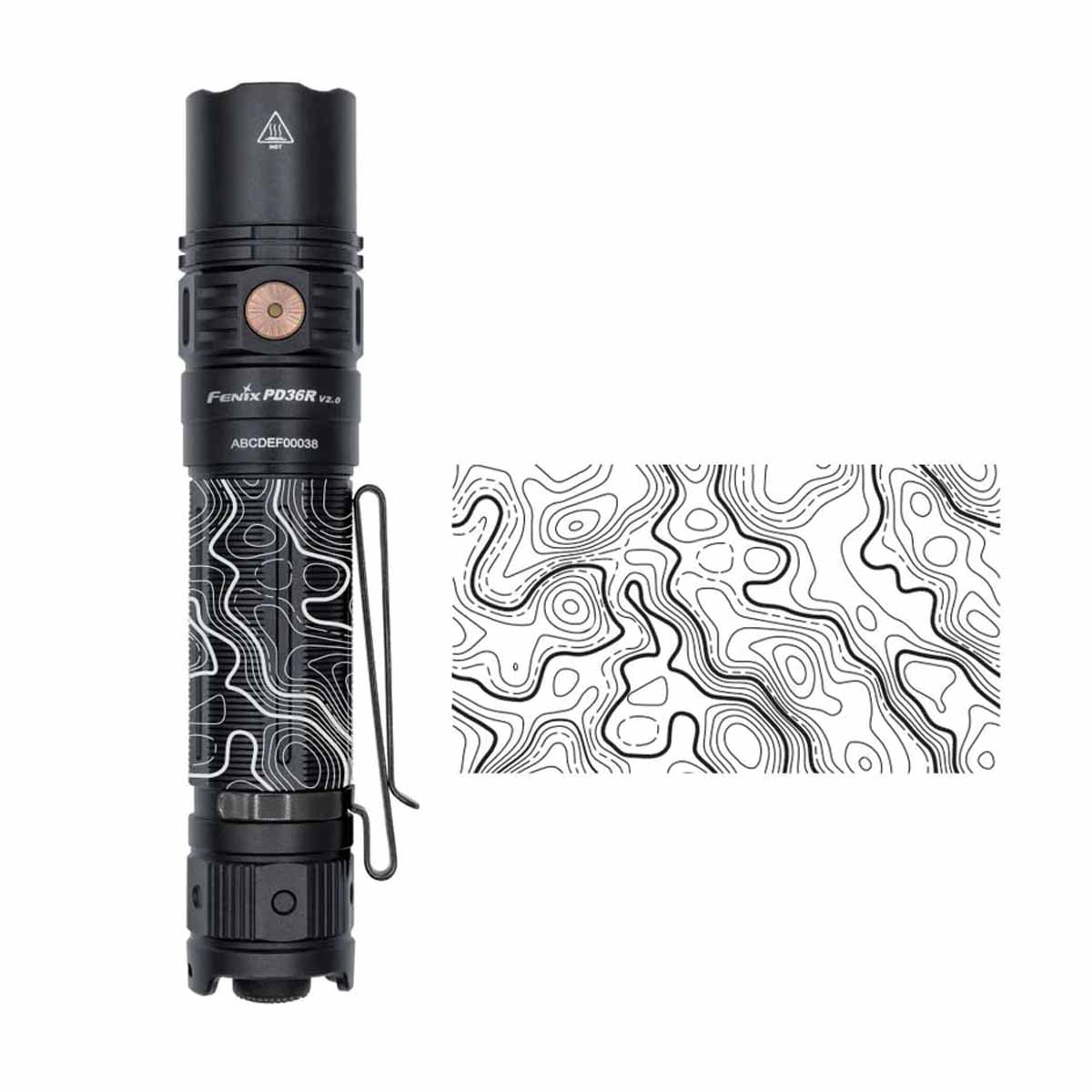 fenix pd36r v2 rechargeable flashlight topo map