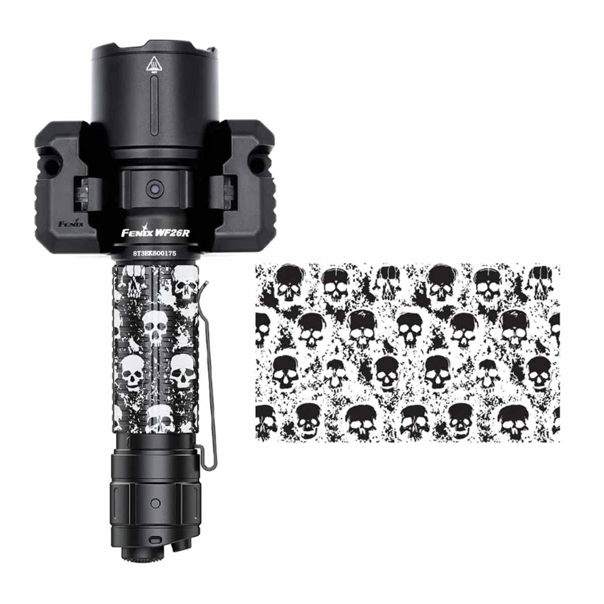 fenix wf26r flashlight engraving grunge skulls