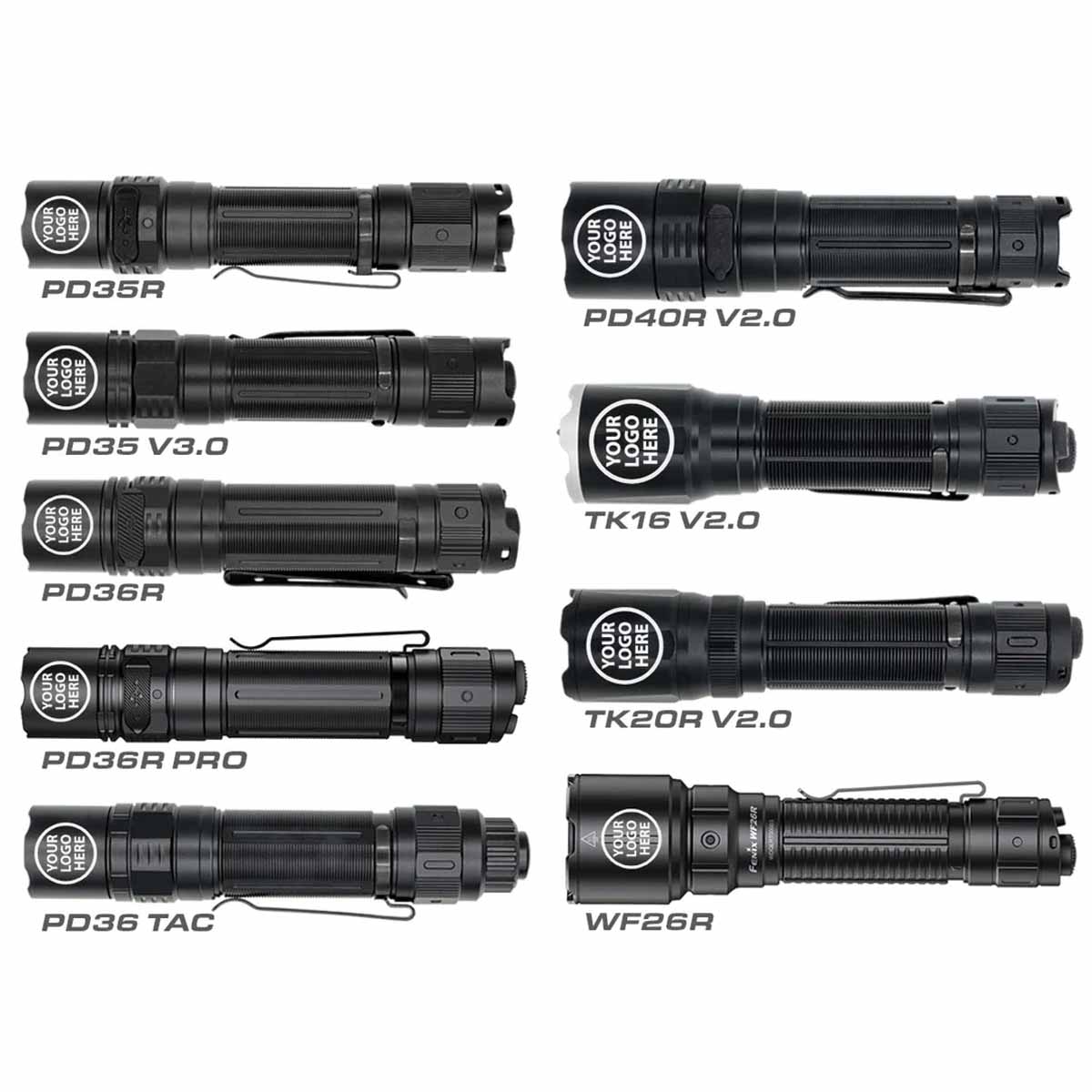 company logo engraved flashlight different products