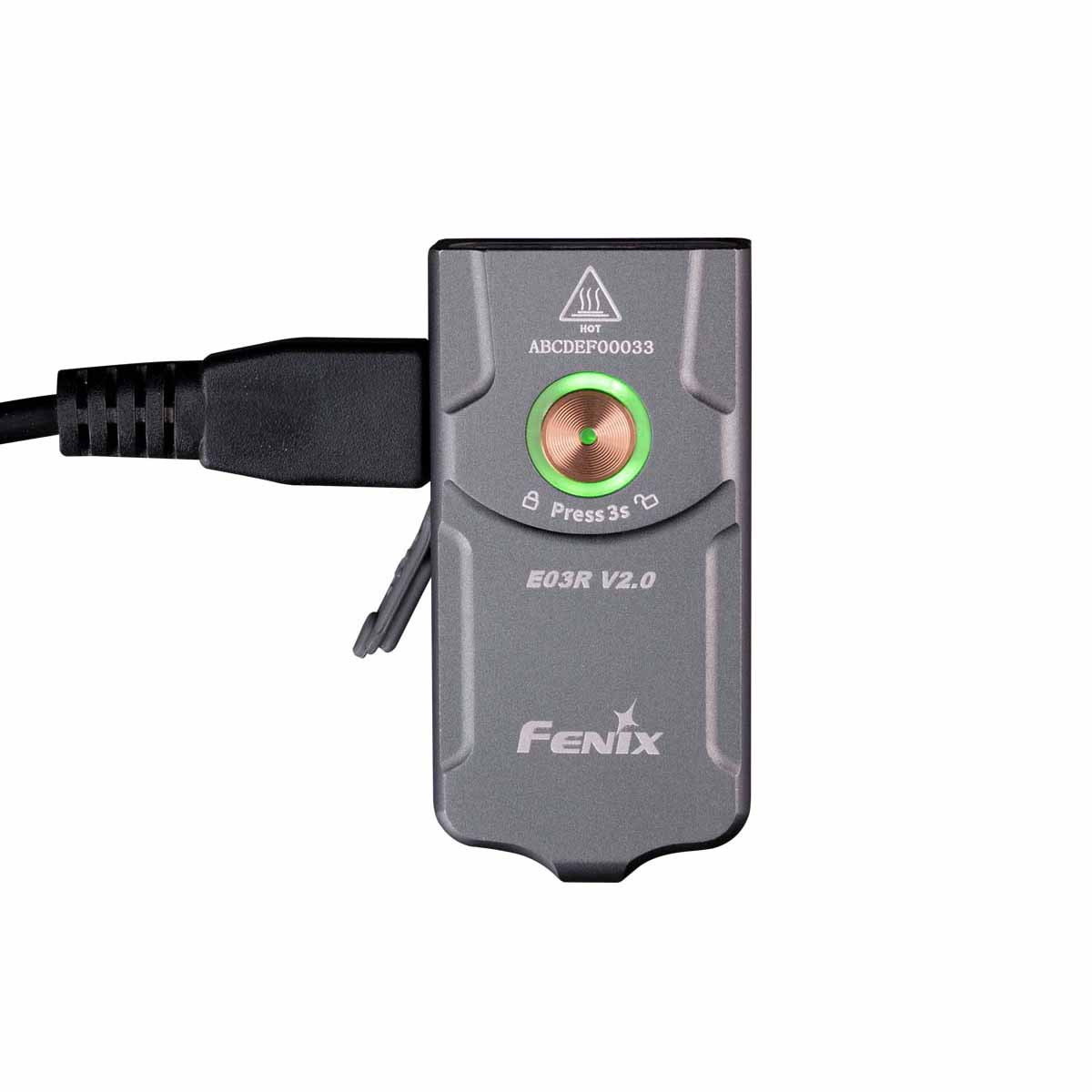fenix e03r version 2 rechargeable keychain flashlight usbc