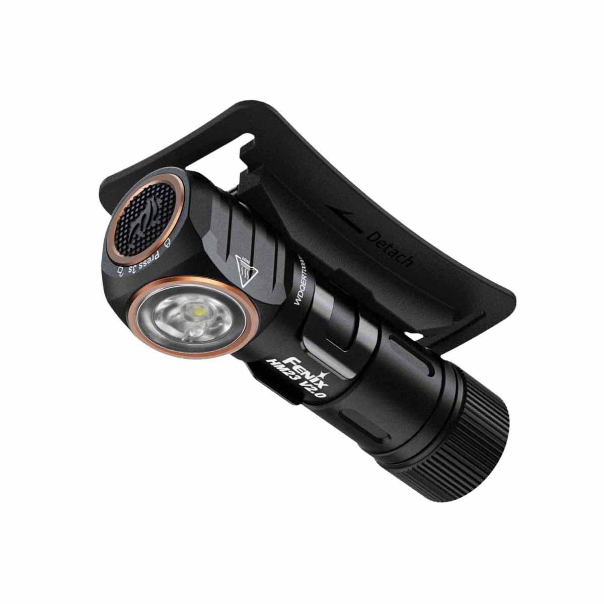 Fenix HM23 V2.0 AA-Powered Headlamp Angle