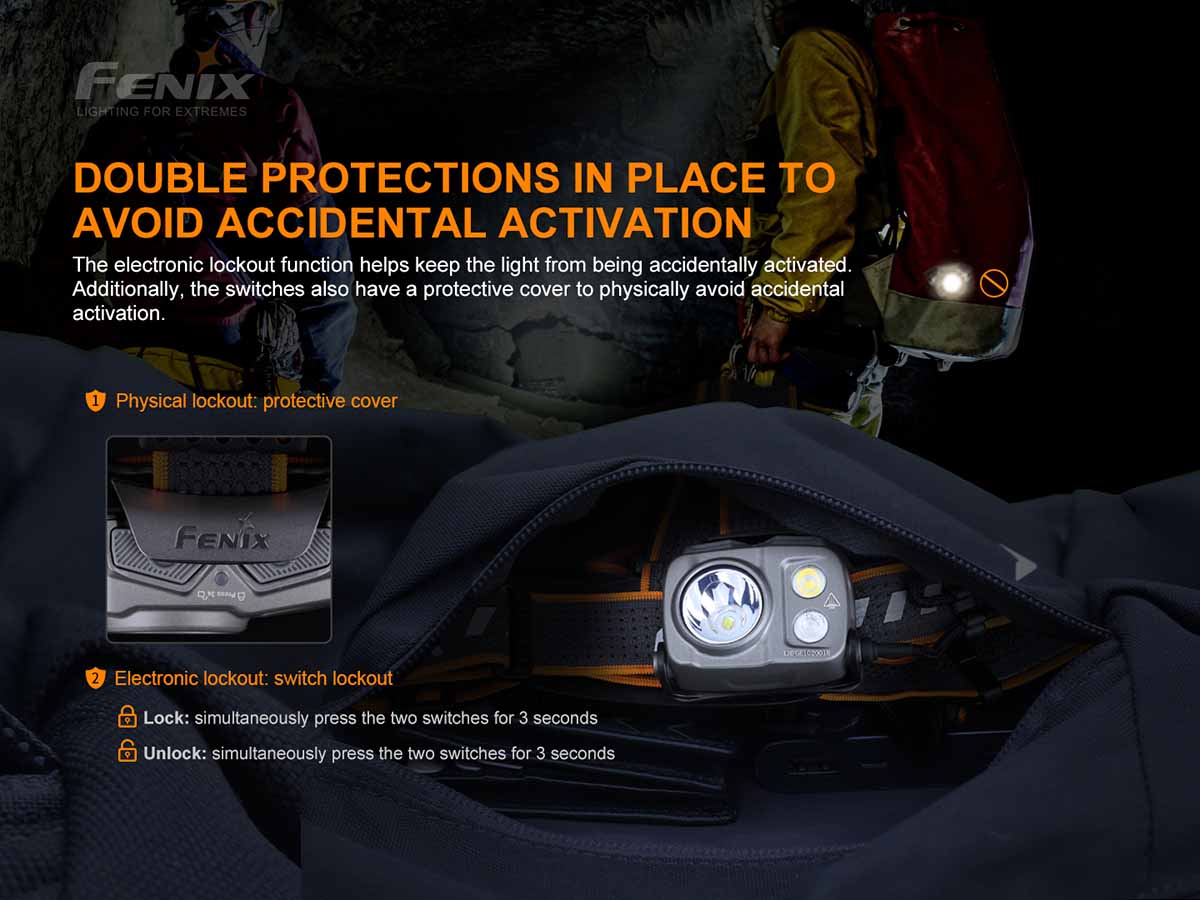 fenix hp25r v2 rechargeable headlamp lockout