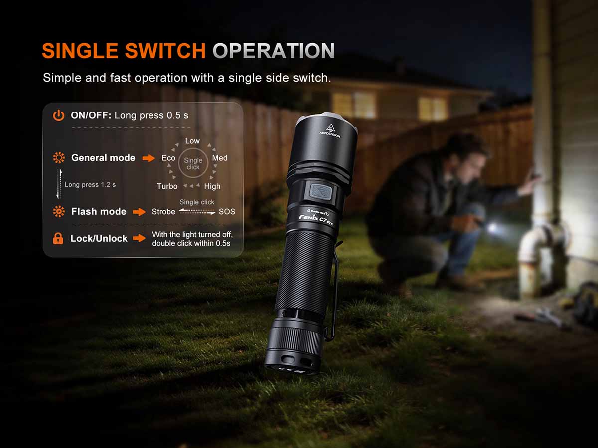 fenix flashlight c6 micro Fenix C7 Pro Rechargeable Flashlight