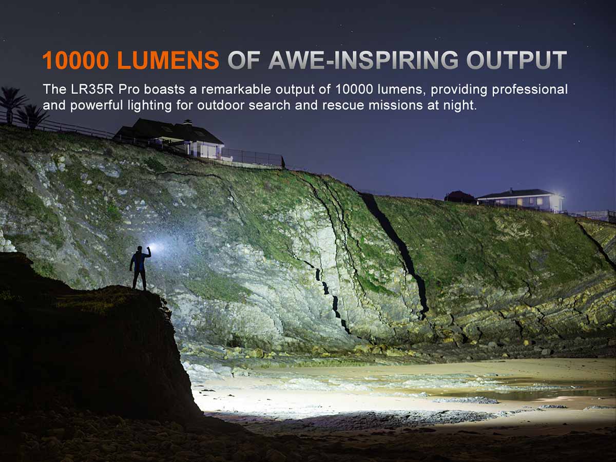 fenix flashlight 10000 lumen Fenix LR35R PRO Rechargeable Flashlight