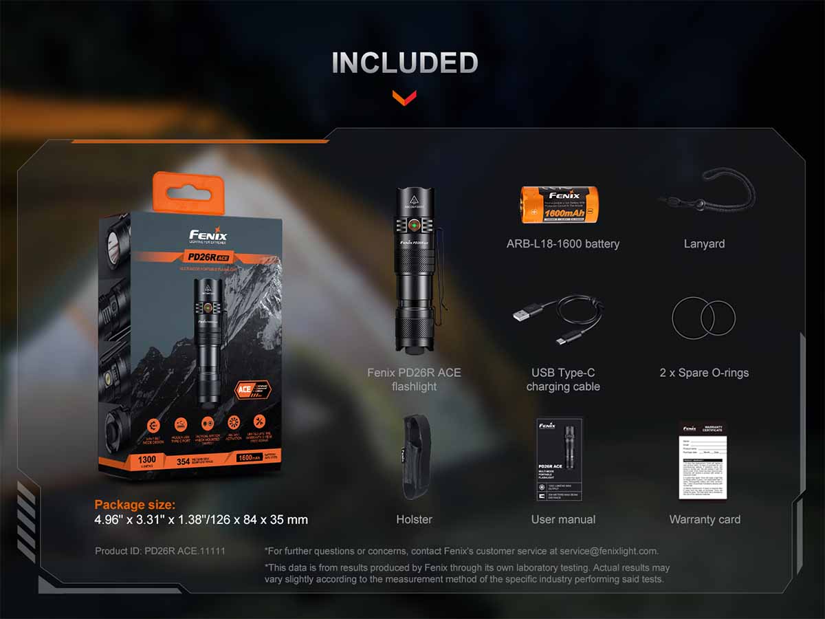 PD26R ACE Flashlight Included