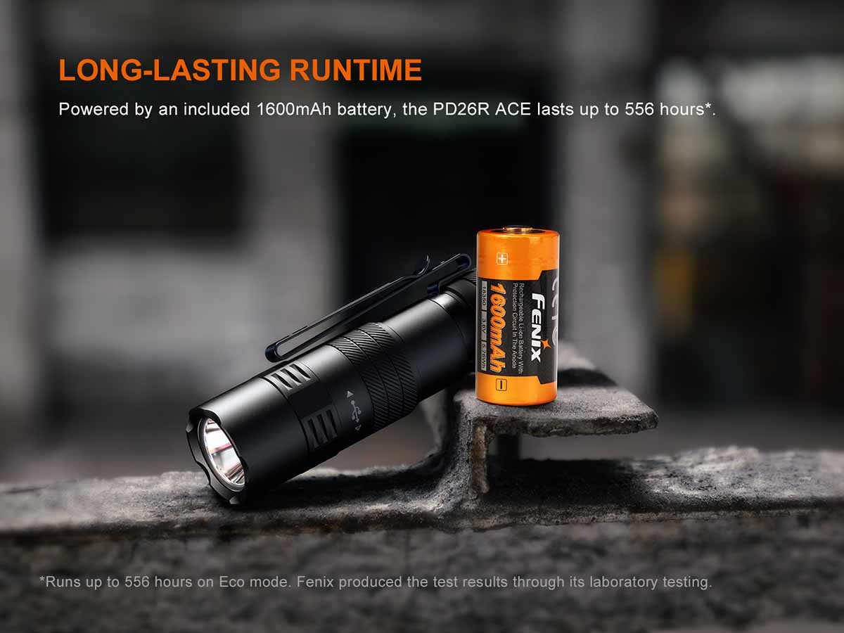 PD26R ACE Flashlight Runtime