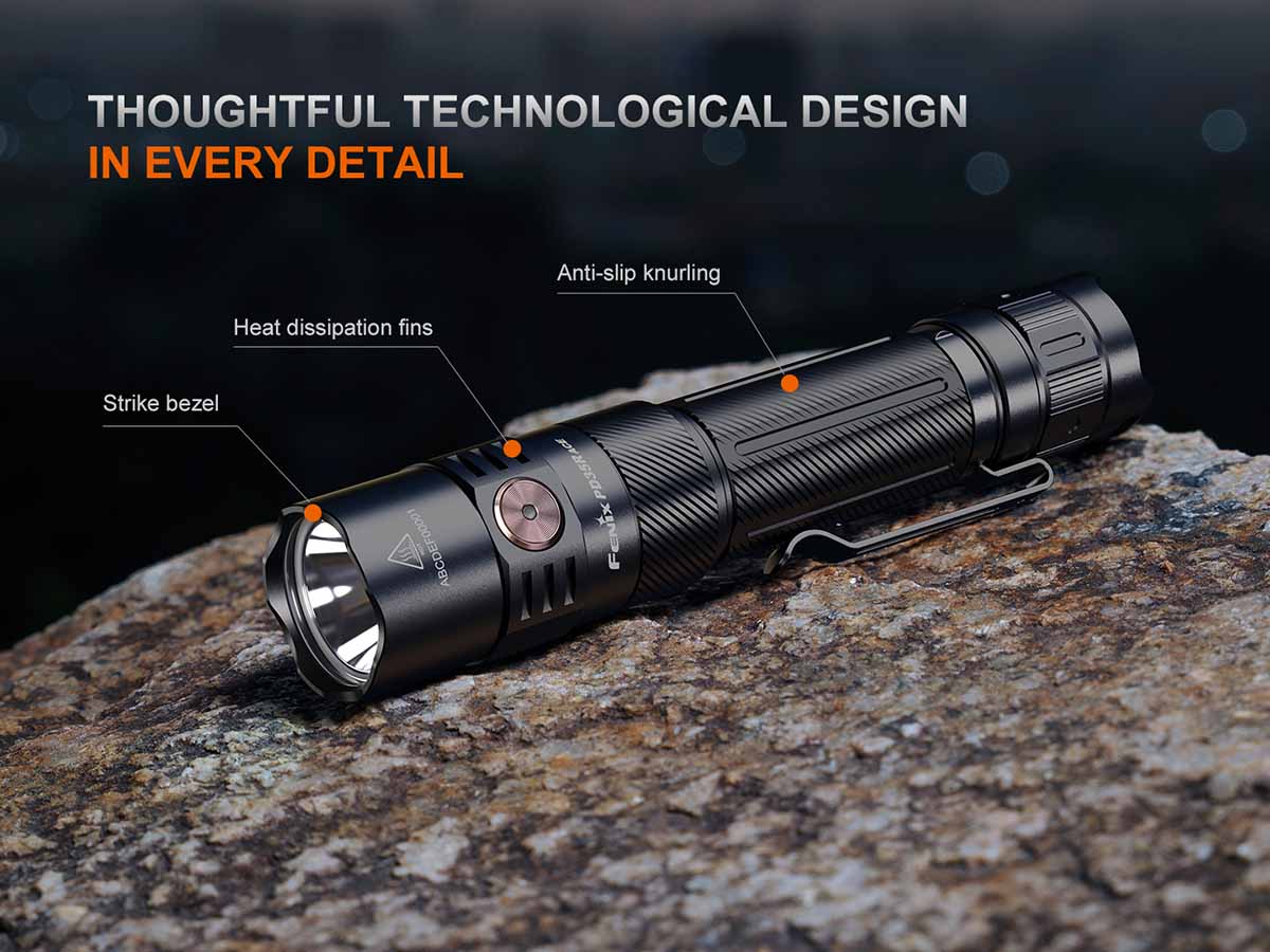 fenix flashlight bezel Fenix PD35R ACE Flashlight with CL01 Mini Desktop Lantern Orange