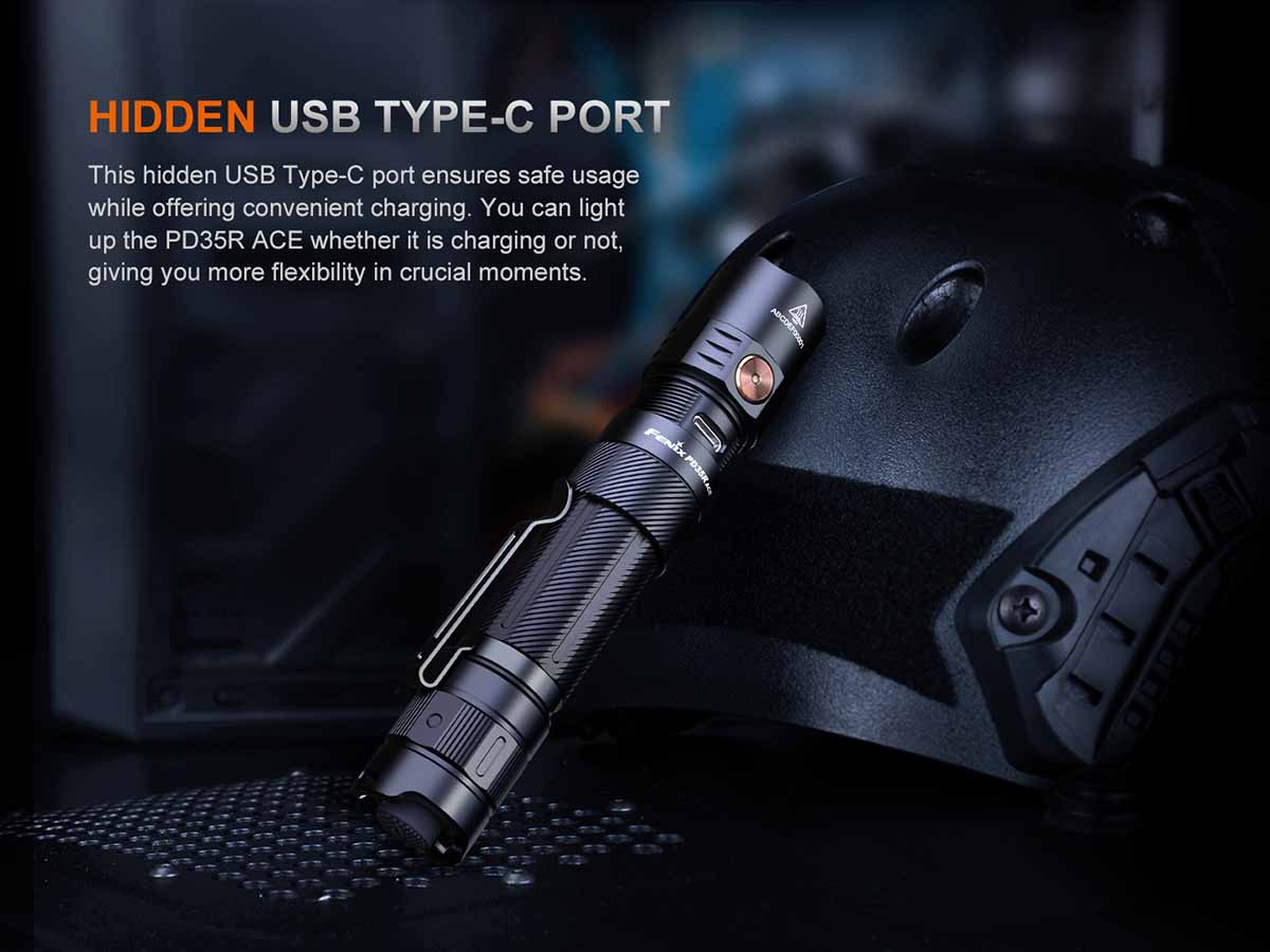 fenix pd35r ace flashlight usbc rechargeable